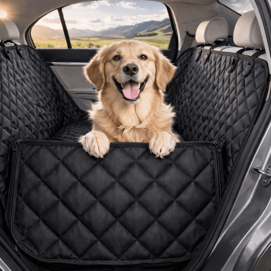 Bagsædebeskytter til hund i bil - billede 1